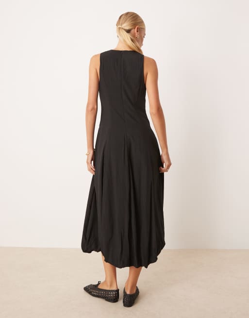 blue dress for baby girl Kate Black Drop Waist Bubble Hem Midi Dress main image 0