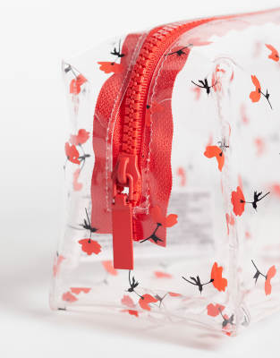 Mango See Through Cosmetic Bag In Multi