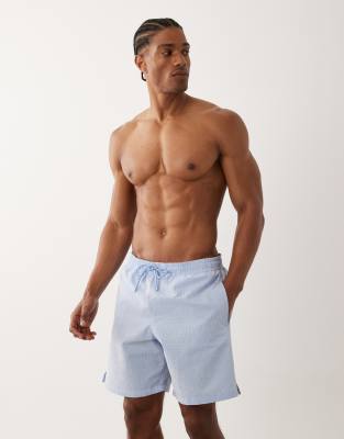 Mango seersucker boxer swim shorts in pastel blue pale blue 13490₽