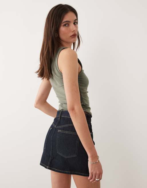 Mango – Sehr kurzer Mini-Jeansrock aus 100% Baumwolle in Indigoblau, 4 von 5