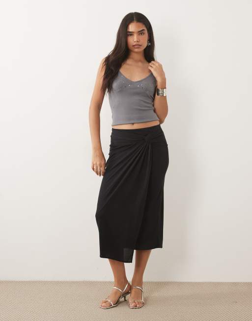 Mango sequin strappy cami top in gray, 3 of 4