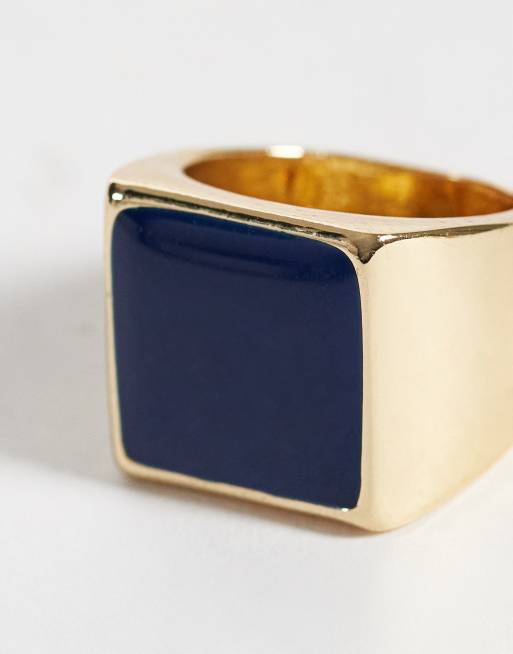 Mango set of 3 statement rings in gold, 3 of 3