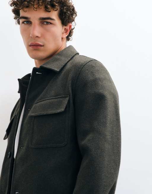 Mango shacket in dark green, 4 of 5