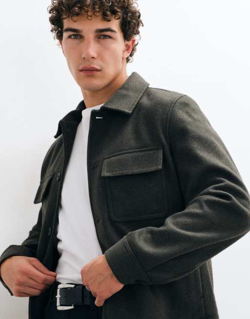 Mango shacket in forest green, 3 of 5