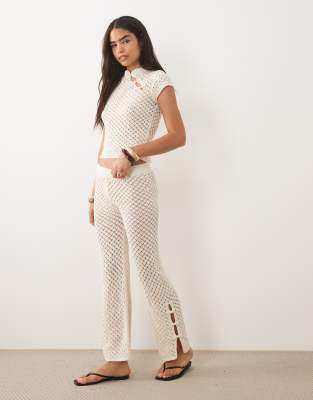 Mango Shanghai Knit Pants In Neutral