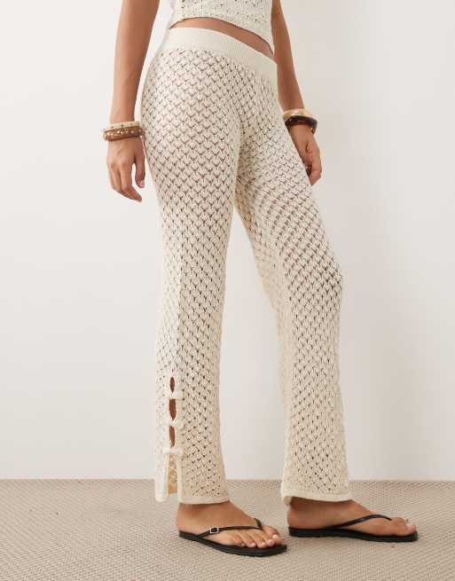 Mango - Shanghai - Pantalon d'ensemble en maille - Beige, 3 de 5