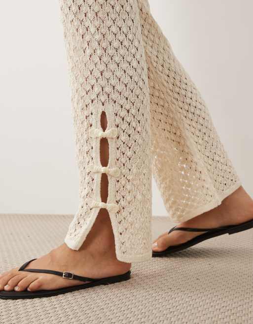 Mango - Shanghai - Pantalon d'ensemble en maille - Beige, 4 de 5