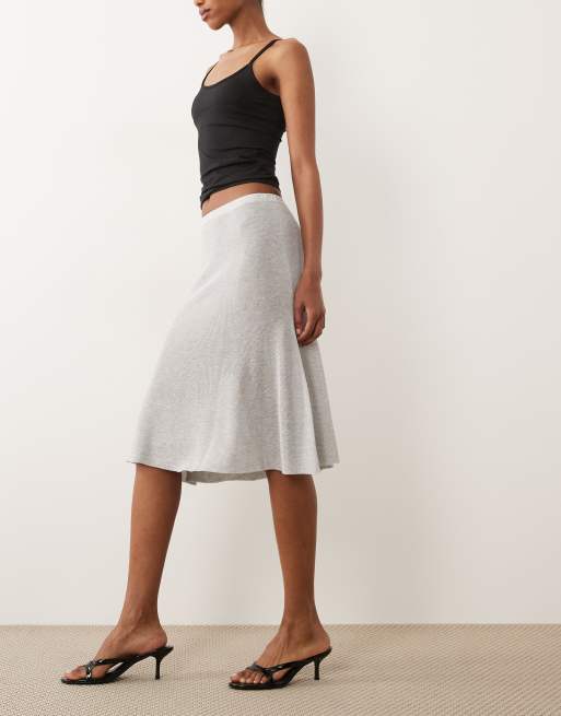 Mango sheer midi skirt in grey, 2 of 5