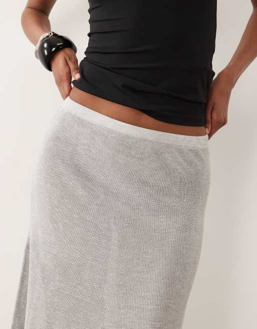 Mango sheer midi skirt in grey, 3 of 5