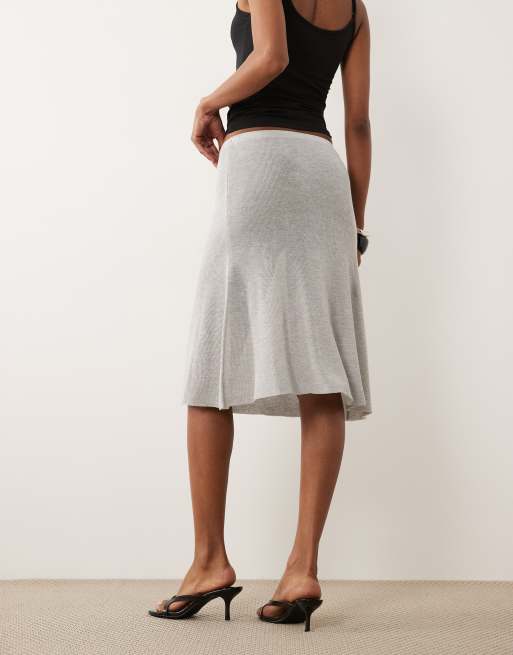 Mango sheer midi skirt in grey, 5 of 5