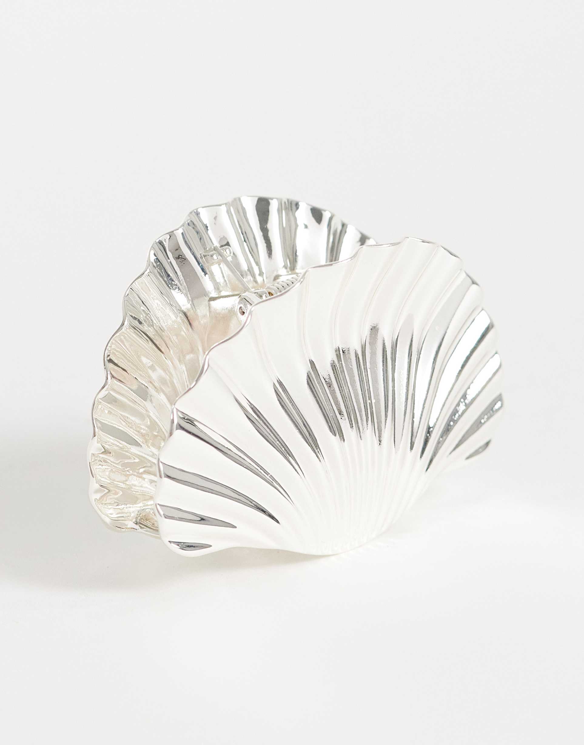 mango shell hair clip in silver
