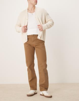 Mango - Shinne - Jeans dritti color marrone chiaro slavato vintage