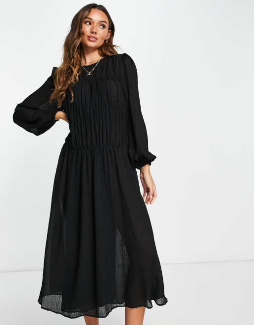 Mango black 2025 midi dress