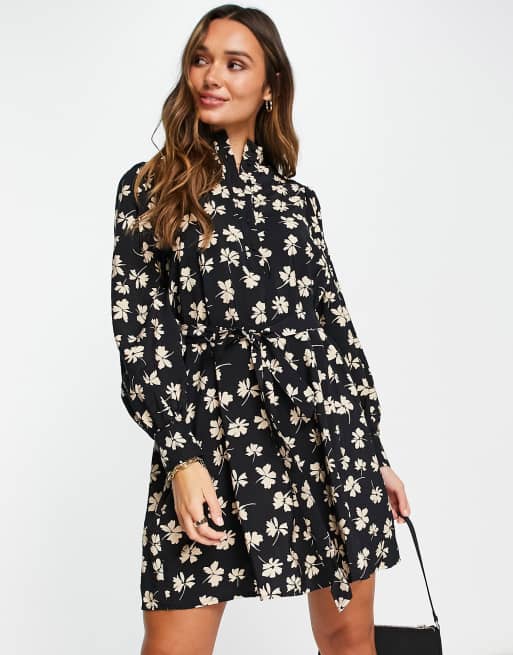 Mango shirt dress in mono floral