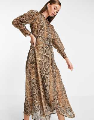 mango snake print shirt dress