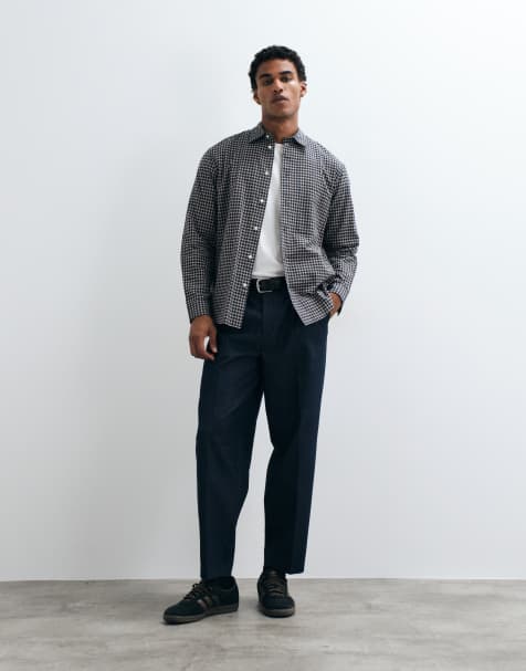 Mango shirt in blue check print - view 1