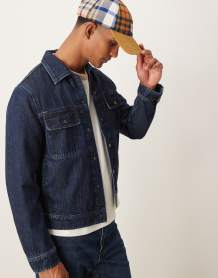 ASOS DESIGN super baggy pinstripe jeans in dark wash blue with pleats