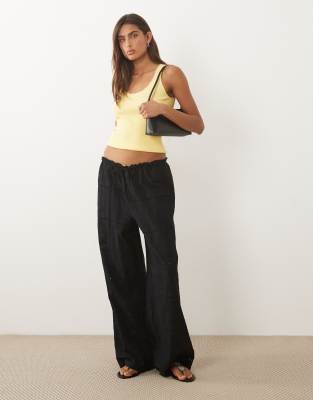 Mango Shola embroidered pants in black - part of a set