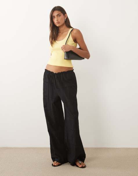 Mango - Shola - Pantalon d'ensemble brodé - Noir - view 1