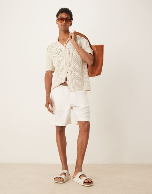 Mango - Short ajusté - Beige