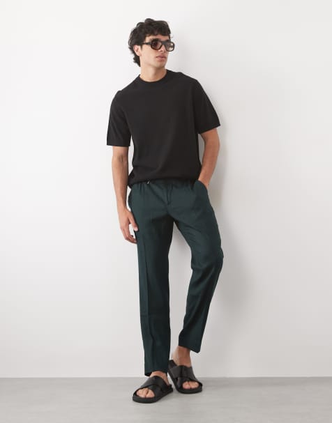 Mango - Short décontracté en lin mélangé - Vert foncé - view 1