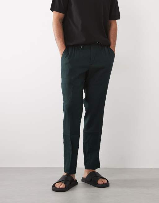 Mango - Short décontracté en lin mélangé - Vert foncé, 2 de 5