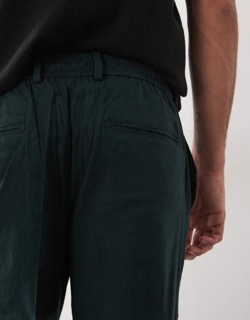Mango - Short décontracté en lin mélangé - Vert foncé, 5 de 5