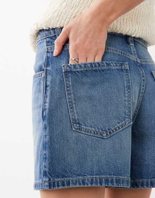Mango - Short en denim de coton - Bleu moyen, 4 de 5