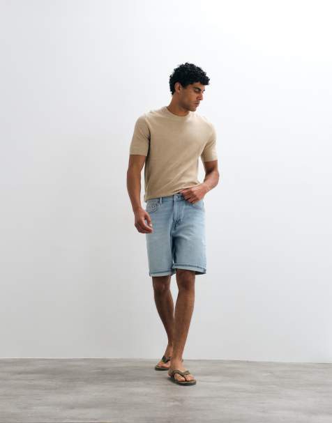 Mango - Short en jean à ourlets à revers - Bleu clair - view 1