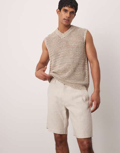 Mango - Short en lin de qualité supérieure - Beige - view 1