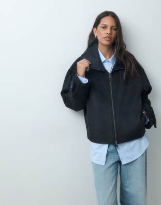 Mango Short Jacket In Blue