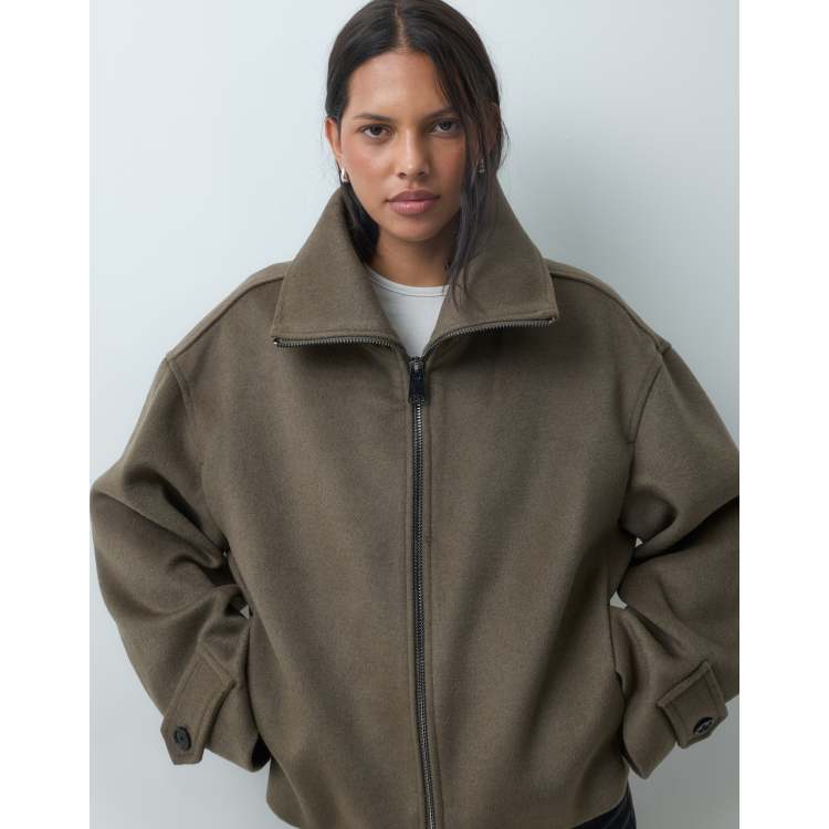 Mango short jacket in brown | ASOS