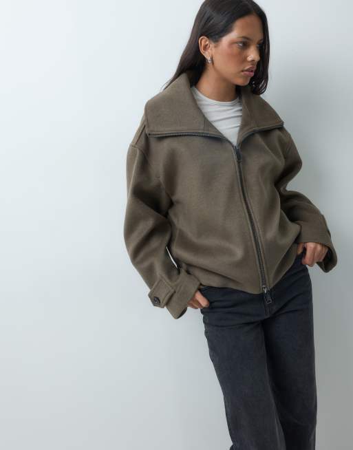 Mango short jacket in brown, 3 of 4