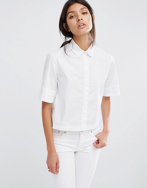 Mango Short Sleeve Boxy White Shirt | ASOS