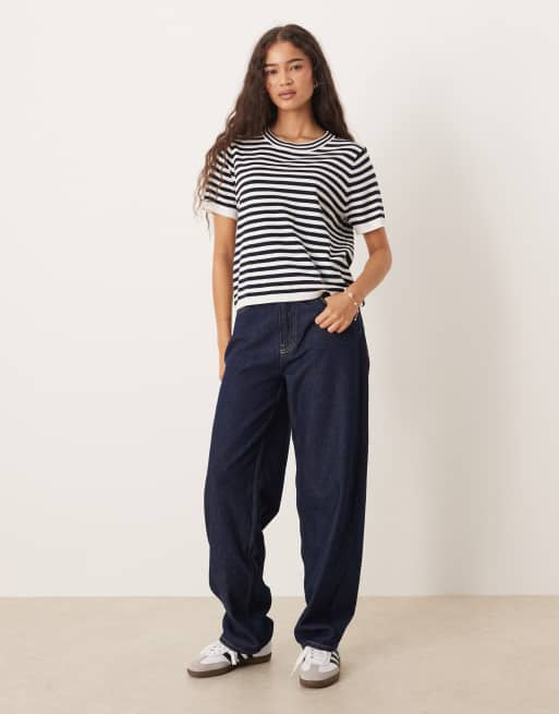 Mango short sleeve knit t-shirt in stripes, 2 of 4
