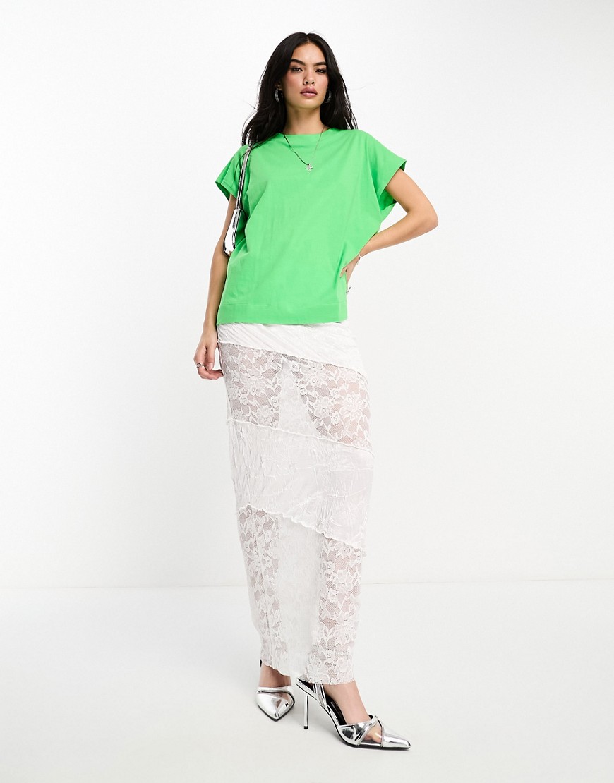 Mango short sleeve loose fit t-shirt in green