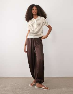 Mango Short Sleeve Polo Top In Multi