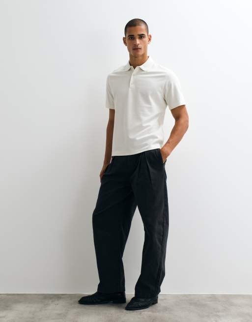 Mango short sleeve polo top in white, 2 of 5