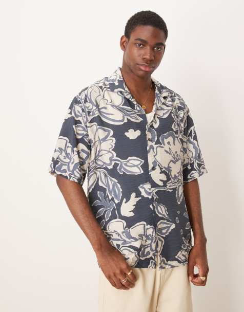 Mango short sleeve shirt in abstract floral print - view 1
