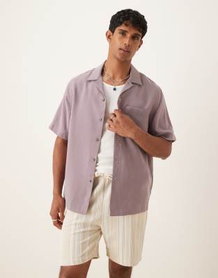 Mango short sleeve shirt in lilac - view 1