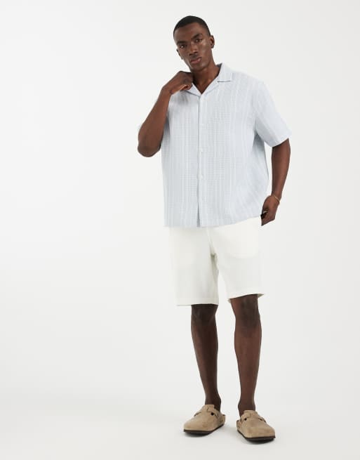 Mango - Short texturé en maille de coton mélangé - Blanc, 2 de 5