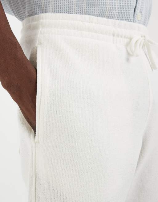 Mango - Short texturé en maille de coton mélangé - Blanc, 4 de 5