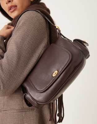 Mango Shoulder Bag With Pockets In Brown