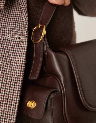 Mango Shoulder Bag With Pockets In Brown