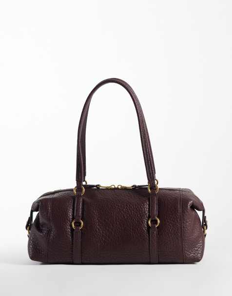 Mango shoulder bowling bag in brown - view 1