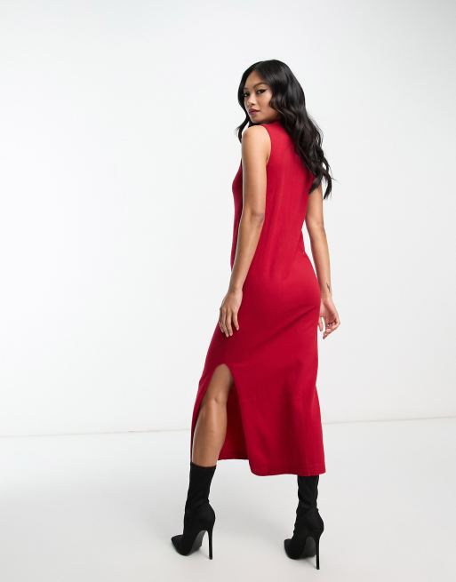 Mango red cheap maxi dress