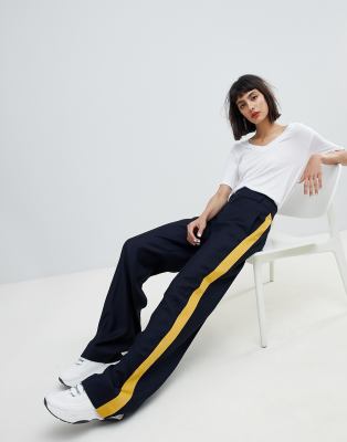 yellow side stripe trousers