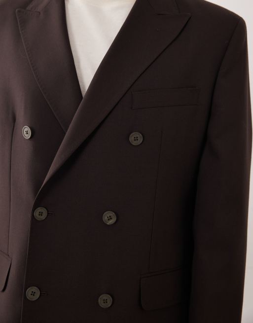 Mango - Siena - Blazer da abito premium doppiopetto 100% lana marrone, 5 di 5