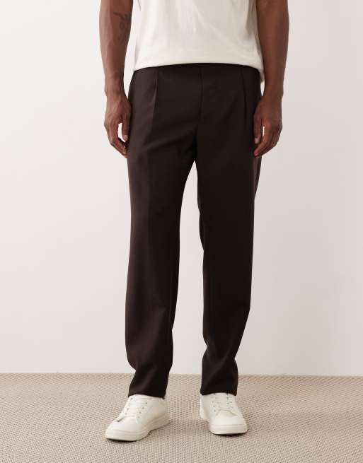 Mango Siena premium 100% wool tailored suit trouser co-ord in deep brown, 2 of 5