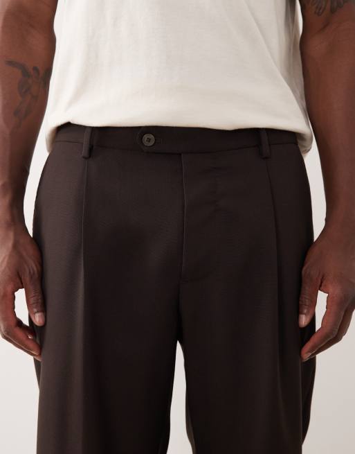 Mango Siena premium 100% wool tailored suit trouser co-ord in deep brown, 5 of 5